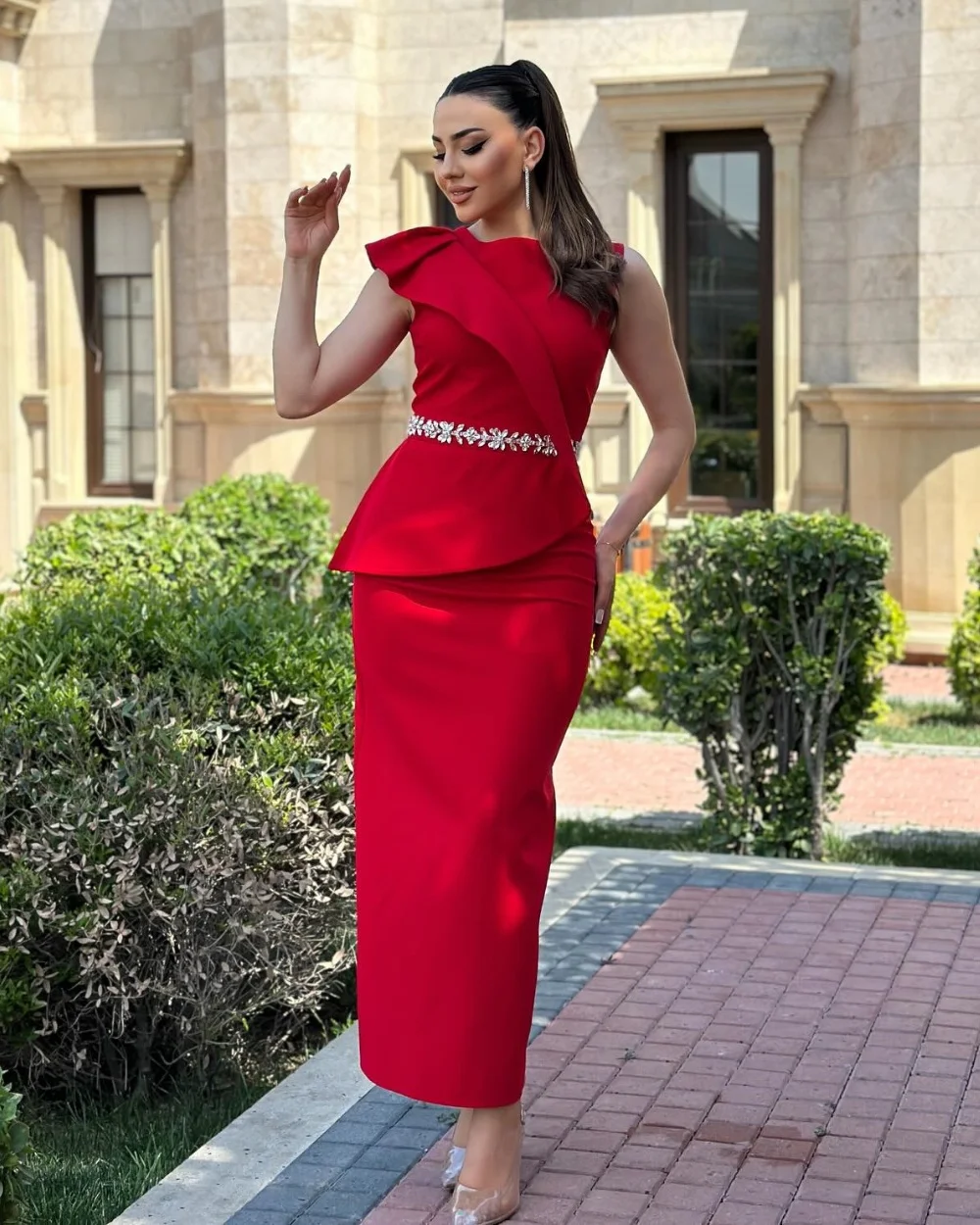Customized Formal Modern Style Jersey Pleat Rhinestone Straight Scoop Neck Midi Dresses Bespoke Occasion Dresses High Quality
Customized Formal Modern Style Jersey Pleat Rhinestone Straight Scoop Neck Midi Dresses Bespoke Occasion Dresses High Quality