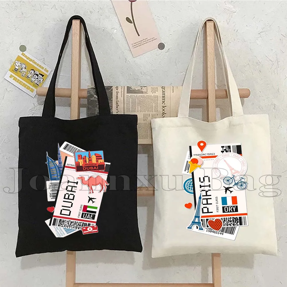 New York Paris Dubai Los Angeles Moscow Greece Rome Cairo London Tokyo Seoul Ticket Boarding Pass Canvas Tote Bag Cotton Handbag
New York Paris Dubai Los Angeles Moscow Greece Rome Cairo London Tokyo Seoul Ticket Boarding Pass Canvas Tote Bag Cotton Handbag