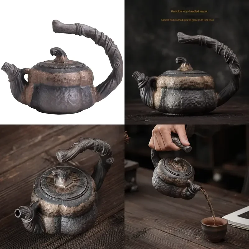 【CHIMU HOME】 Gilding Pumpkin Loop-handled Teapot for Japanese Style Handmade Stoneware Single Ceramic Kung Fu Maker
【CHIMU HOME】 Gilding Pumpkin Loop-handled Teapot for Japanese Style Handmade Stoneware Single Ceramic Kung Fu Maker