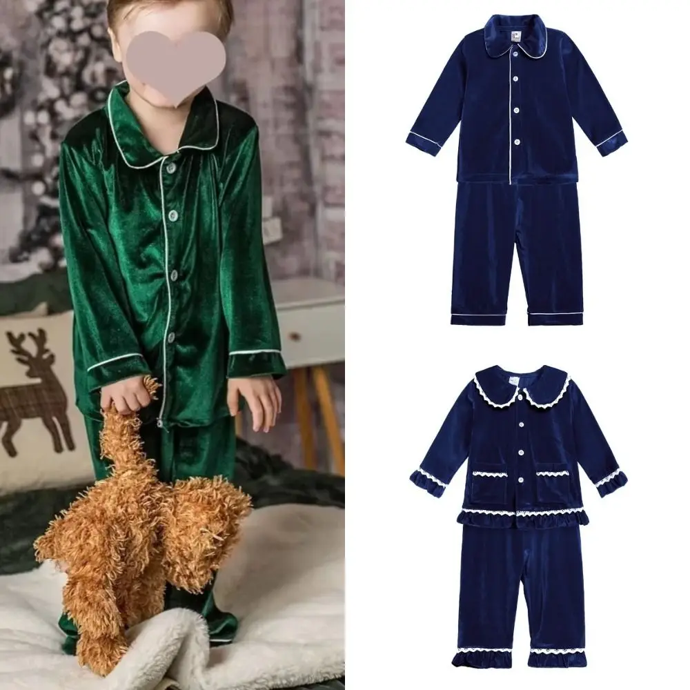 Blue Velvet Children Pyjamas Set Lace Long Sleeve Family Matching Pyjamas Comfortable Green Christmas Dress Kids Baby Boy Girl
Blue Velvet Children Pyjamas Set Lace Long Sleeve Family Matching Pyjamas Comfortable Green Christmas Dress Kids Baby Boy Girl