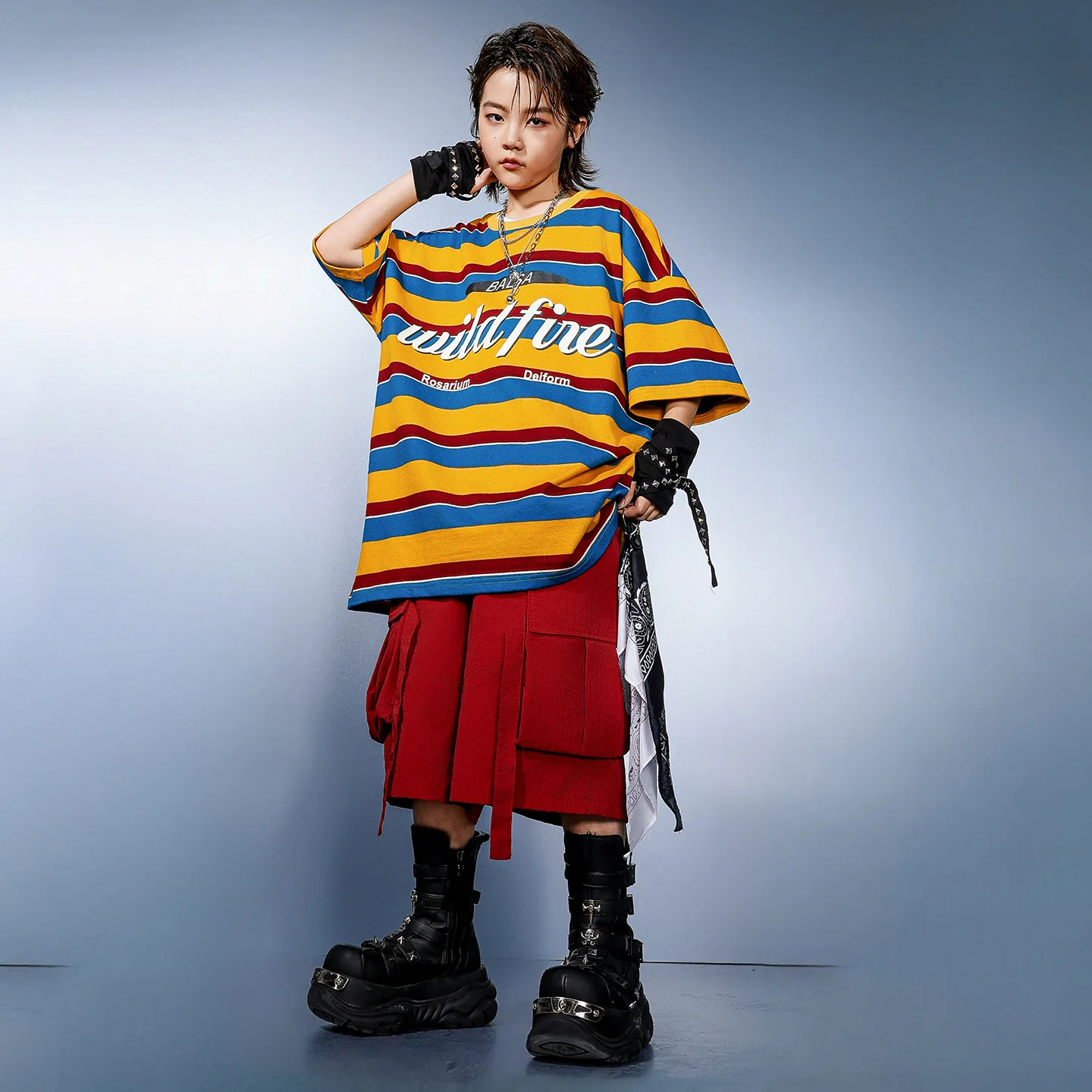 Kid Kpop Hip Hop Clothing Yellow Striped T Shirt Red Casual Strap Cargo Shorts Middle Pants for Girl Boy Dance Costume Clothes
Kid Kpop Hip Hop Clothing Yellow Striped T Shirt Red Casual Strap Cargo Shorts Middle Pants for Girl Boy Dance Costume Clothes