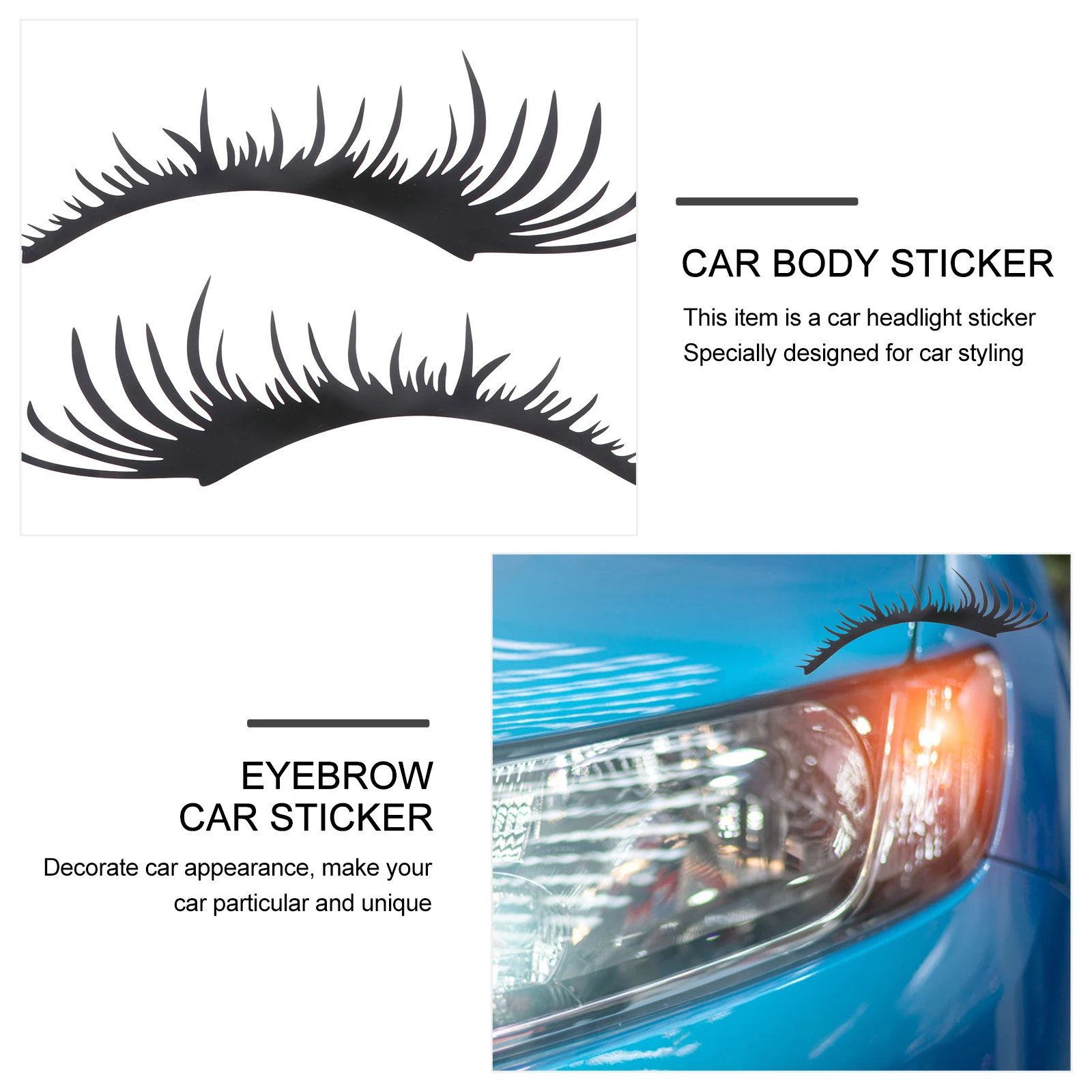 Eyebrow Sticker Black Premium Pet Headlight Decoration Sticker Durable Scratch Resistant Easy Apply Car Body Stickers Door 
Eyebrow Sticker Black Premium Pet Headlight Decoration Sticker Durable Scratch Resistant Easy Apply Car Body Stickers Door