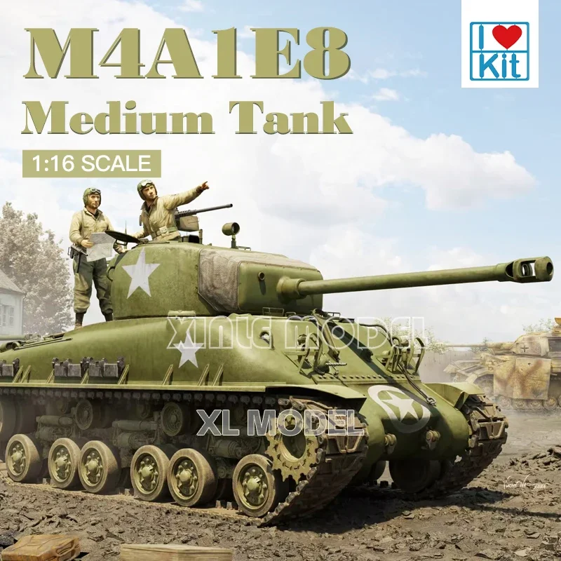 Комплект модели пластикового танка Trumpeter 61618, американский средний танк M4A1E8, 1/16
Комплект модели пластикового танка Trumpeter 61618, американский средний танк M4A1E8, 1/16