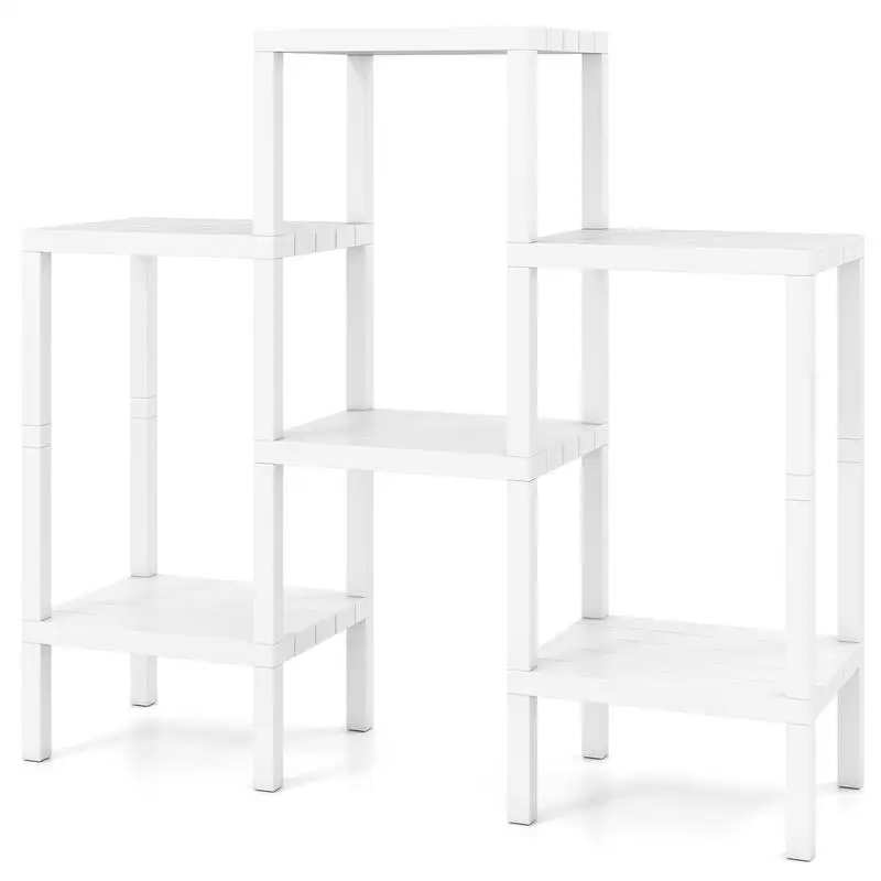 6-Tier Plastic Modular Storage Shelves for Living Room and Kitchen-White
6-Tier Plastic Modular Storage Shelves for Living Room and Kitchen-White