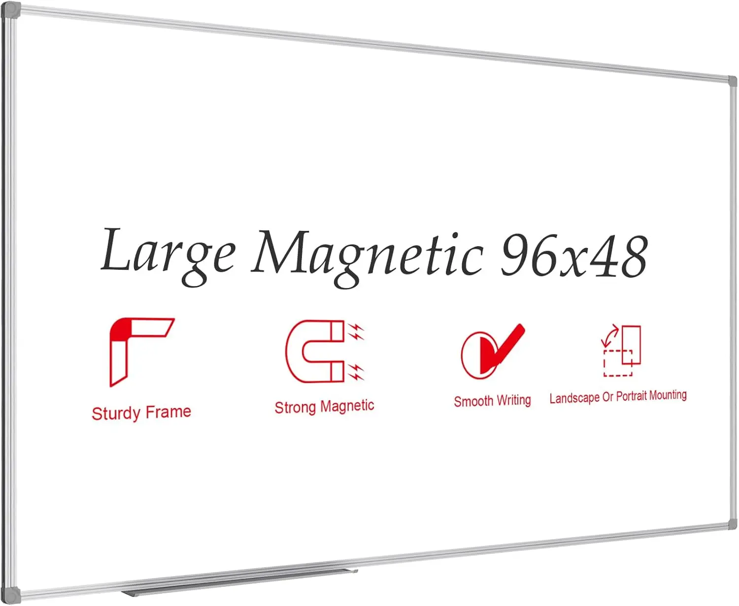 Large Magnetic Dry Erase Board 96x48 Inch with Silver Frame, Wall Mounted for Office Home School
Large Magnetic Dry Erase Board 96x48 Inch with Silver Frame, Wall Mounted for Office Home School