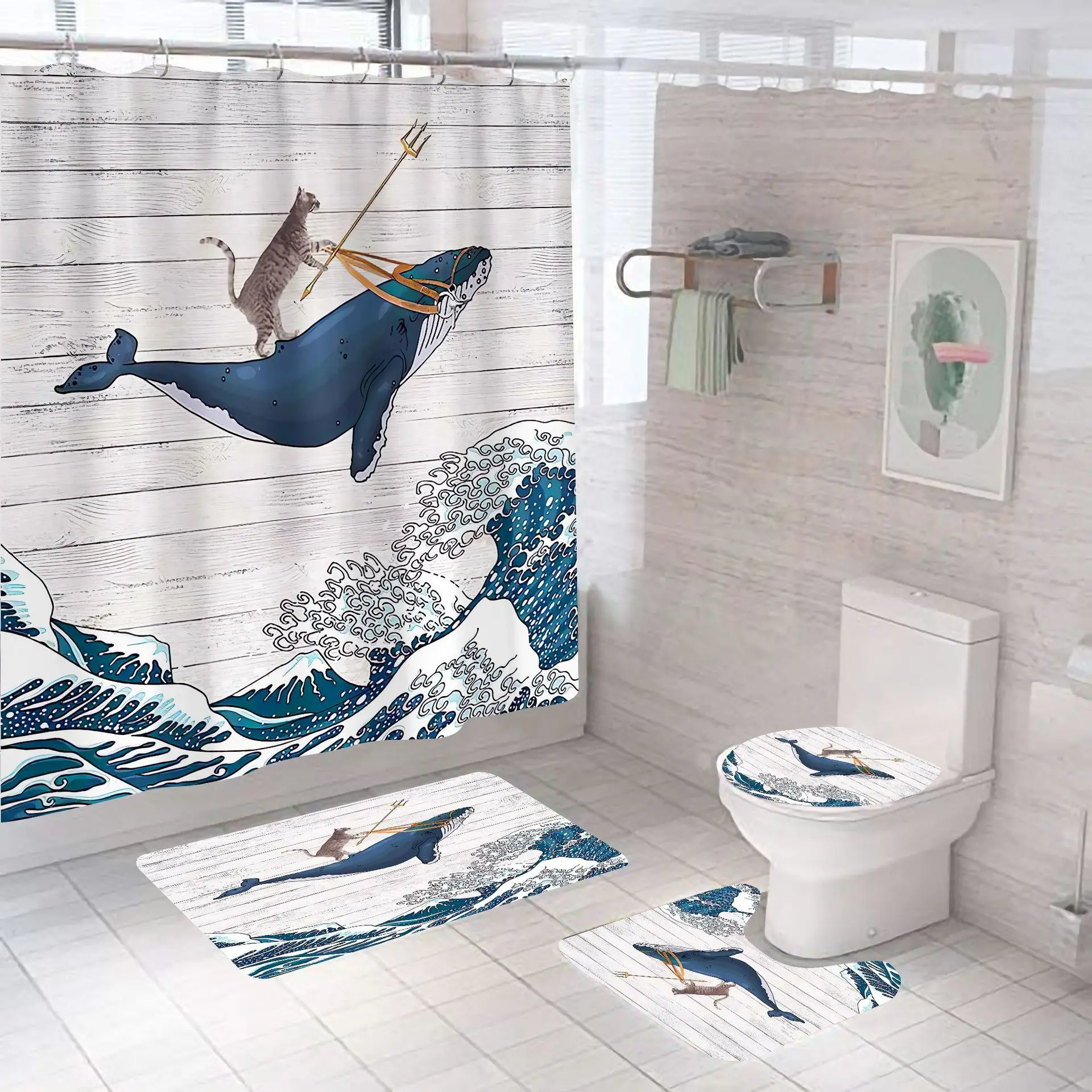 Funny Cat Whale Bath Curtain Waterproof Shower Curtains Polyester Cartoon Bath Printed Curtain for Bathroom Decor Dropship
Funny Cat Whale Bath Curtain Waterproof Shower Curtains Polyester Cartoon Bath Printed Curtain for Bathroom Decor Dropship