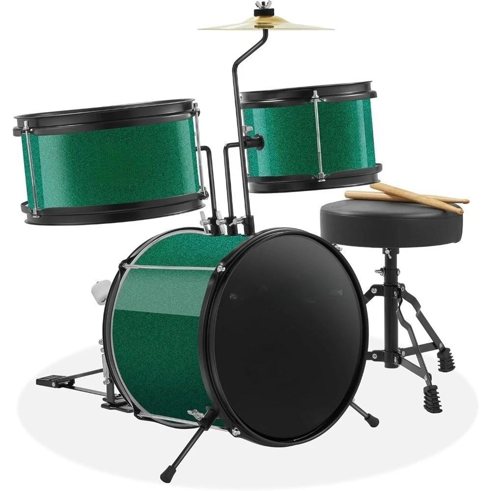 3-Piece Junior Drum Set with Throne, Complete Beginner Kit with Bass Drum, Toms, Cymbal, Pedal, and Drumsticks
3-Piece Junior Drum Set with Throne, Complete Beginner Kit with Bass Drum, Toms, Cymbal, Pedal, and Drumsticks
