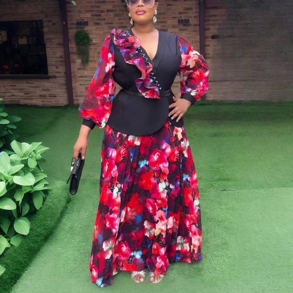 Elegant 2 Pieces Sets for African Clothes Woman 2025 New Printed Fashion Turkey Ladies Evening Wedding Party Dashiki Ankara Robe
Elegant 2 Pieces Sets for African Clothes Woman 2025 New Printed Fashion Turkey Ladies Evening Wedding Party Dashiki Ankara Robe