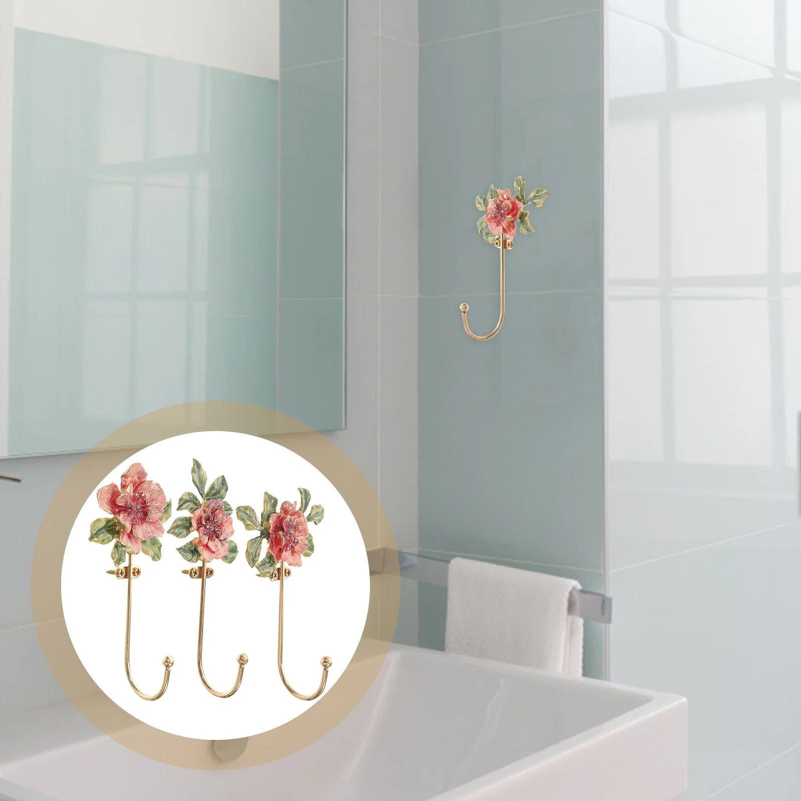 3 Pcs Zinc Alloy Decorative Wall Hooks Flower Shaped Coat Rack Clothes Hanger Bathroom Bedroom Living Room Office School Key
3 Pcs Zinc Alloy Decorative Wall Hooks Flower Shaped Coat Rack Clothes Hanger Bathroom Bedroom Living Room Office School Key
