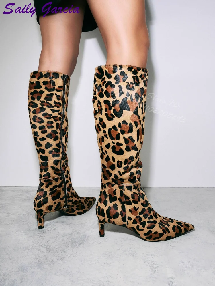 Leopard Pointed Toe Boots Suede Low Heel Knee-high Boots Side Zipper Thin Heel Women 2025 Autumn Fashion Shoes Street Style
Leopard Pointed Toe Boots Suede Low Heel Knee-high Boots Side Zipper Thin Heel Women 2025 Autumn Fashion Shoes Street Style