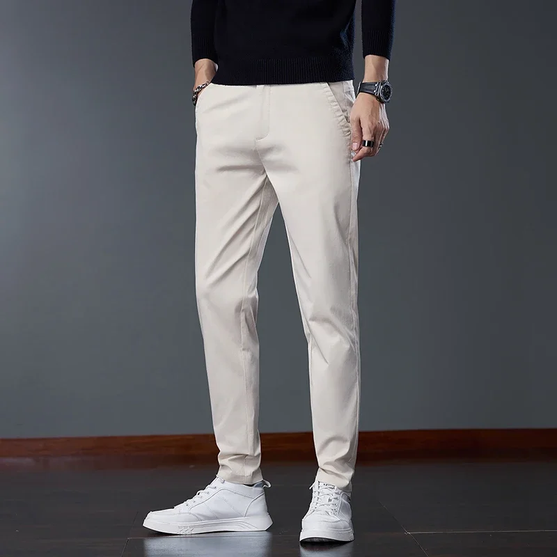 Autumn Men's Straight Casual Pants Solid Color Fashion Male Clothing Slim Fit StretchTrendy Work Pants Black Khaki Apricot
Autumn Men's Straight Casual Pants Solid Color Fashion Male Clothing Slim Fit StretchTrendy Work Pants Black Khaki Apricot