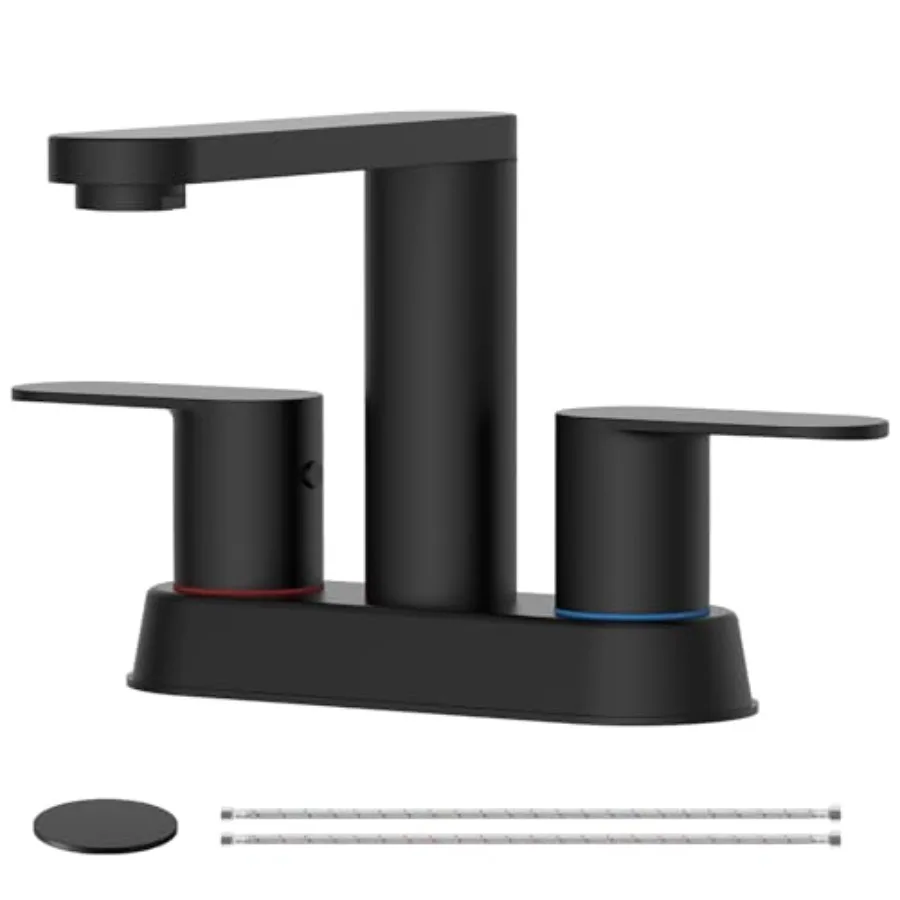 Bathroom Faucets, Faucet for Bathroom Sink 2 or 3 Hole Basin, 2-Handle 360° Swivel Spout Sk Faucet with Pop up Dra and Water Su
Bathroom Faucets, Faucet for Bathroom Sink 2 or 3 Hole Basin, 2-Handle 360° Swivel Spout Sk Faucet with Pop up Dra and Water Su