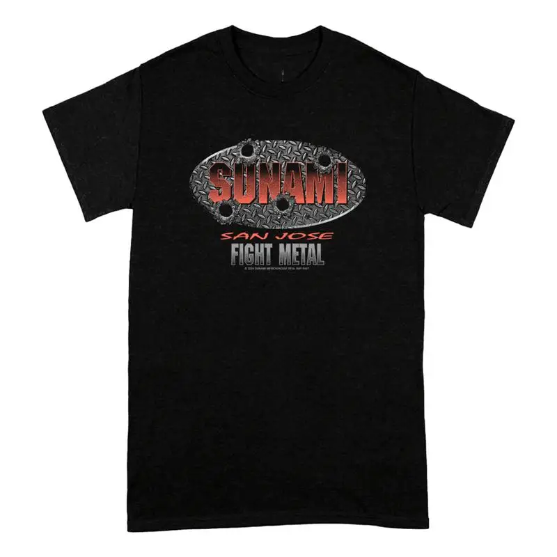 Футболка Sunami Fight Metal Tour черного цвета, хлопок Kk1237 
Футболка Sunami Fight Metal Tour черного цвета, хлопок Kk1237