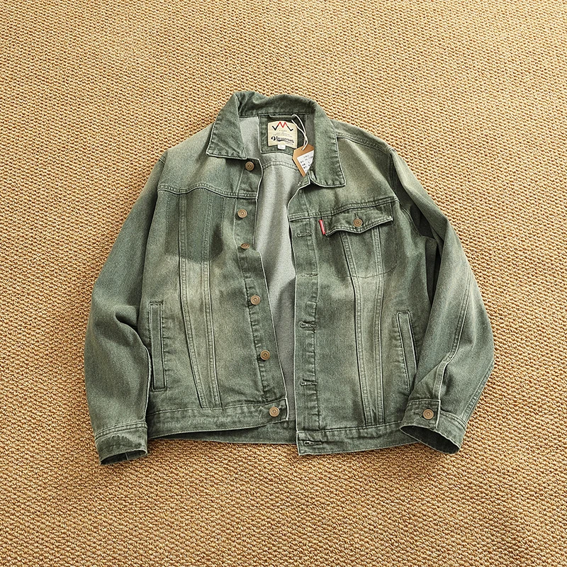 Retro mud wash denim jacket male couple style European and American style replica denim jacket
Retro mud wash denim jacket male couple style European and American style replica denim jacket