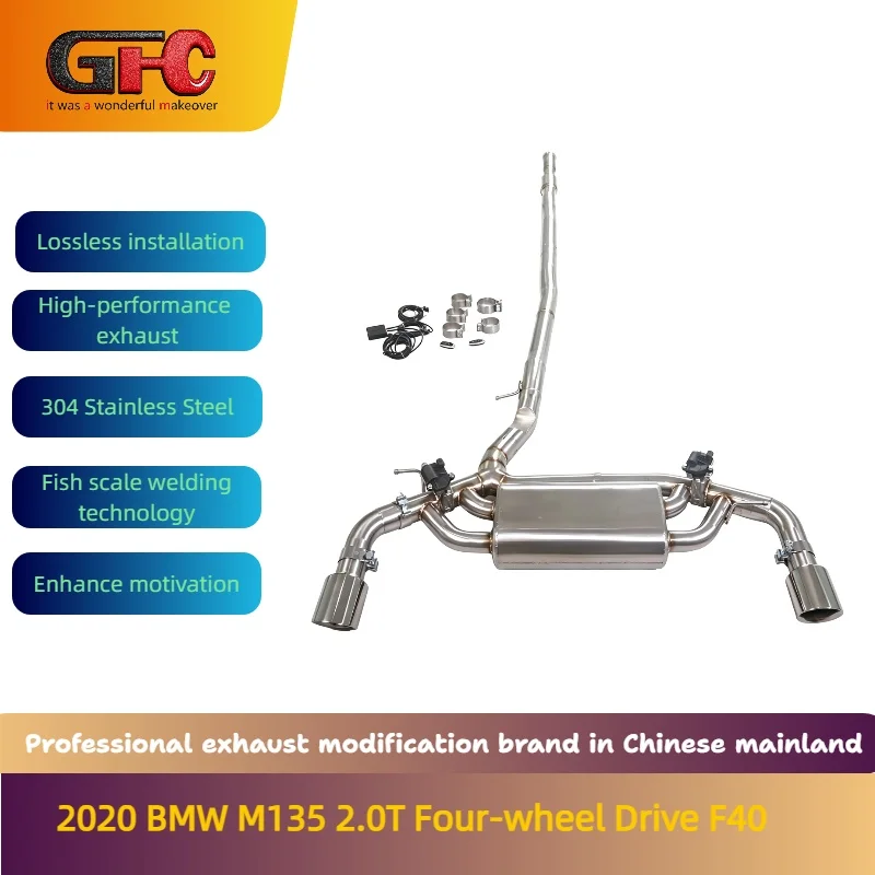 GFC High-Performance Variable Valve Catback Exhaust System for 2020 BMW M135 2.0T Four-wheel Drive F40 with Muffler And Tips
GFC High-Performance Variable Valve Catback Exhaust System for 2020 BMW M135 2.0T Four-wheel Drive F40 with Muffler And Tips
