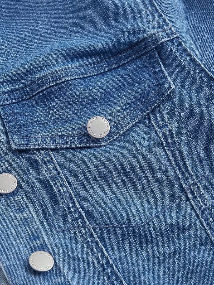 Button-Front Denim Overall Dress With Faux Chest Pocket
Button-Front Denim Overall Dress With Faux Chest Pocket