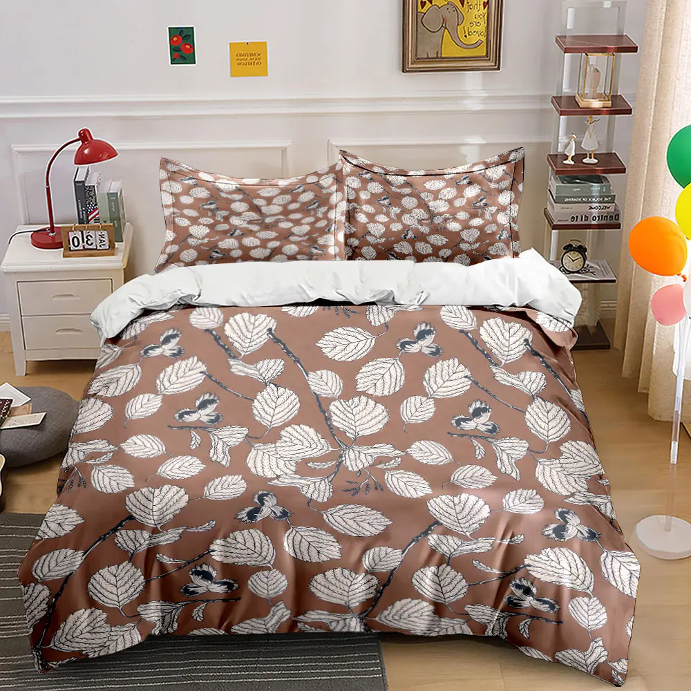 Brown background with white leaves Print Bedding Set 1 Duvet Cover 2 Pillowcases for Adult and Children Luxury Gift Full Size
Brown background with white leaves Print Bedding Set 1 Duvet Cover 2 Pillowcases for Adult and Children Luxury Gift Full Size