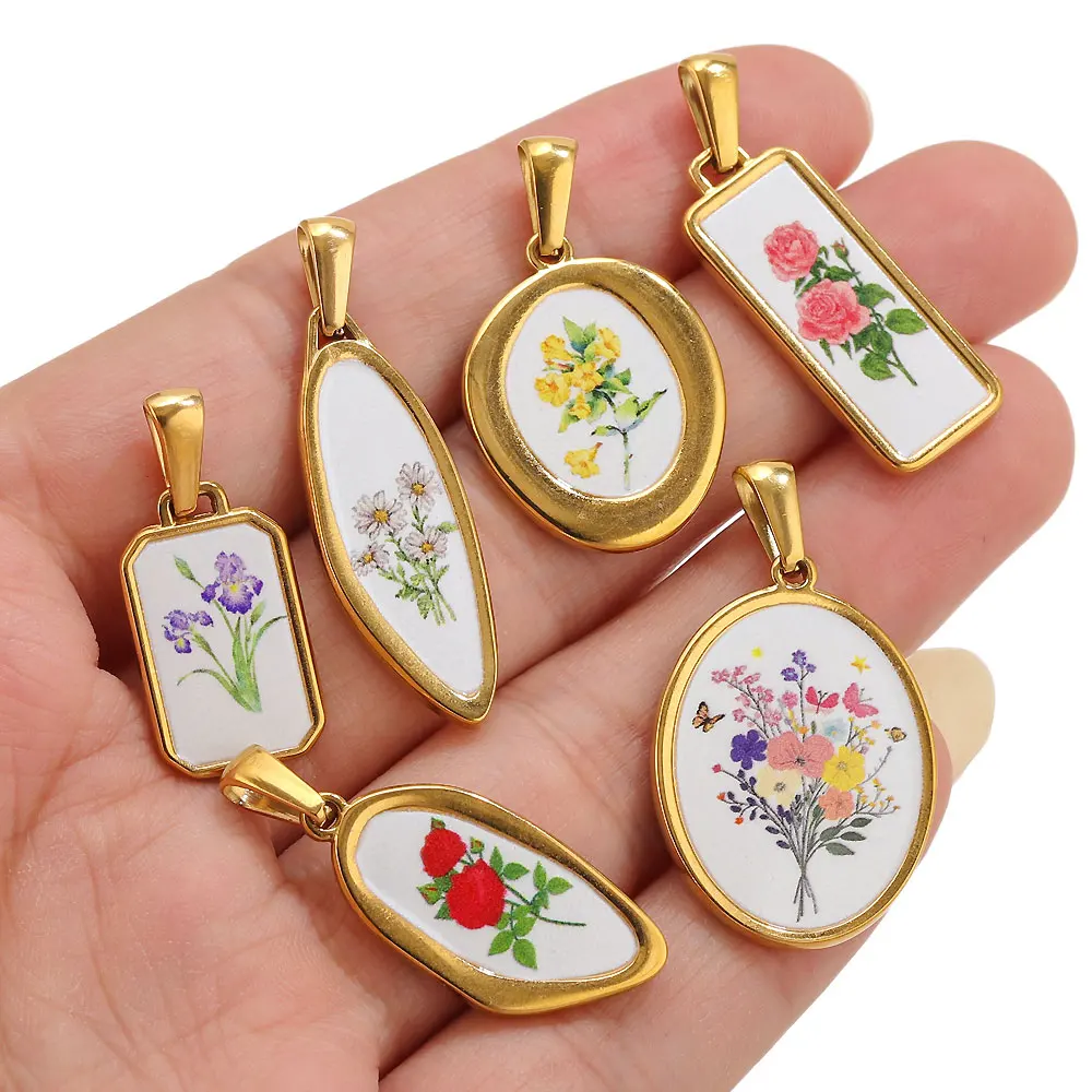 2pcs Stainless Steel Enamel Flower Charms For Jewelry Making DIY Women Necklace Pendant Gold Flower Charms Supplies Material
2pcs Stainless Steel Enamel Flower Charms For Jewelry Making DIY Women Necklace Pendant Gold Flower Charms Supplies Material