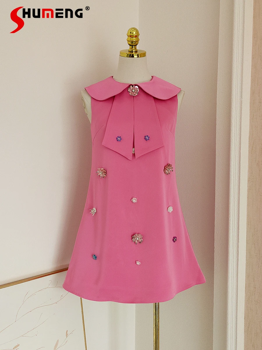 Summer 2024 Dress Fashionable Feminine Doll Collar Beaded Three-Dimensional Flower Sleeveless Slimming Dresses Women's Clothes
Summer 2024 Dress Fashionable Feminine Doll Collar Beaded Three-Dimensional Flower Sleeveless Slimming Dresses Women's Clothes