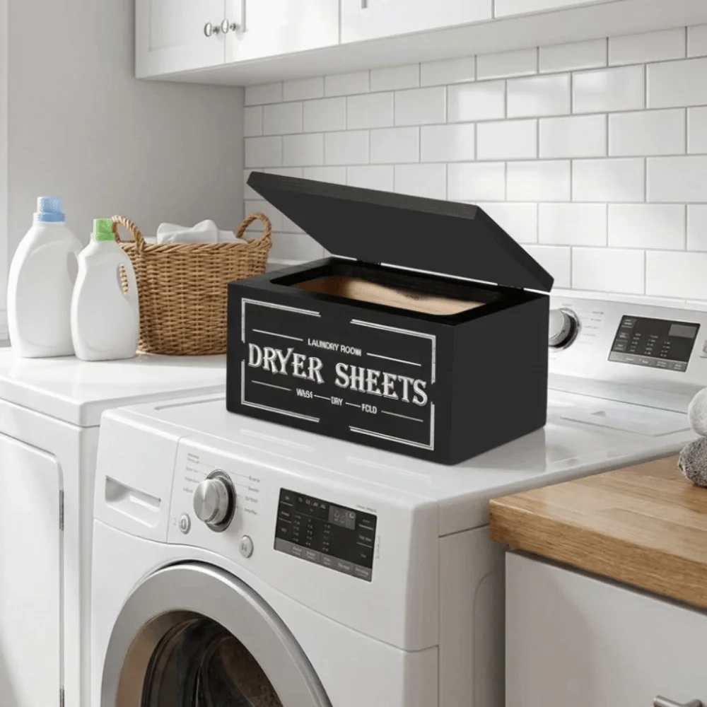 Wooden Dryer Sheet Dispenser Rustic Dust-proof Dryer Sheet Holder Large Capacity with Lid Laundry Organizer Laundry Room
Wooden Dryer Sheet Dispenser Rustic Dust-proof Dryer Sheet Holder Large Capacity with Lid Laundry Organizer Laundry Room