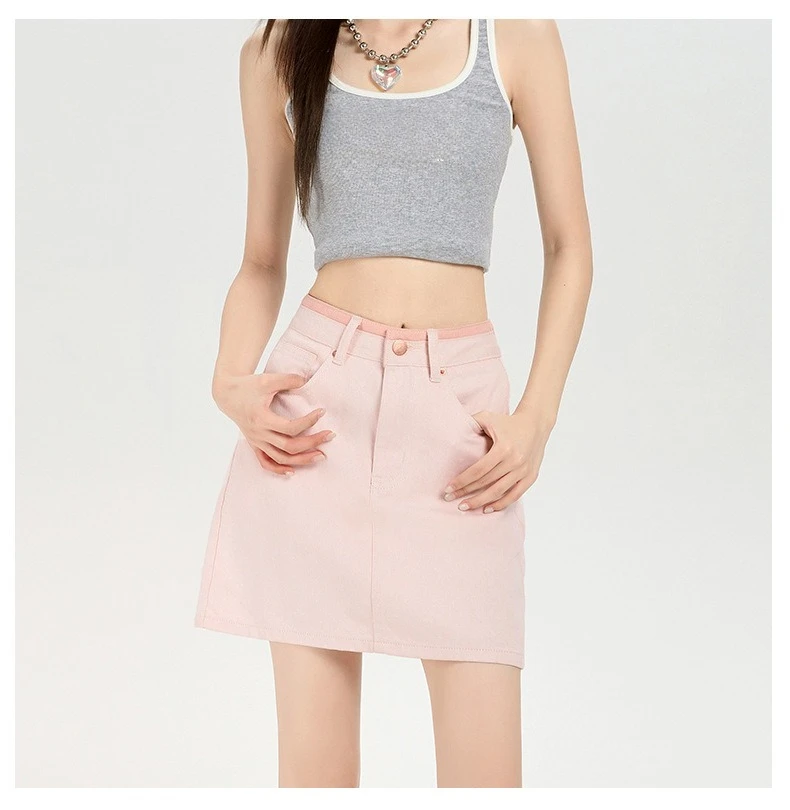 2025 Pink High-waisted Denim Women's Half Body Skirt. Summer New Style Versatile Casual A-line Hip Wrap Short Skirts for Women
2025 Pink High-waisted Denim Women's Half Body Skirt. Summer New Style Versatile Casual A-line Hip Wrap Short Skirts for Women