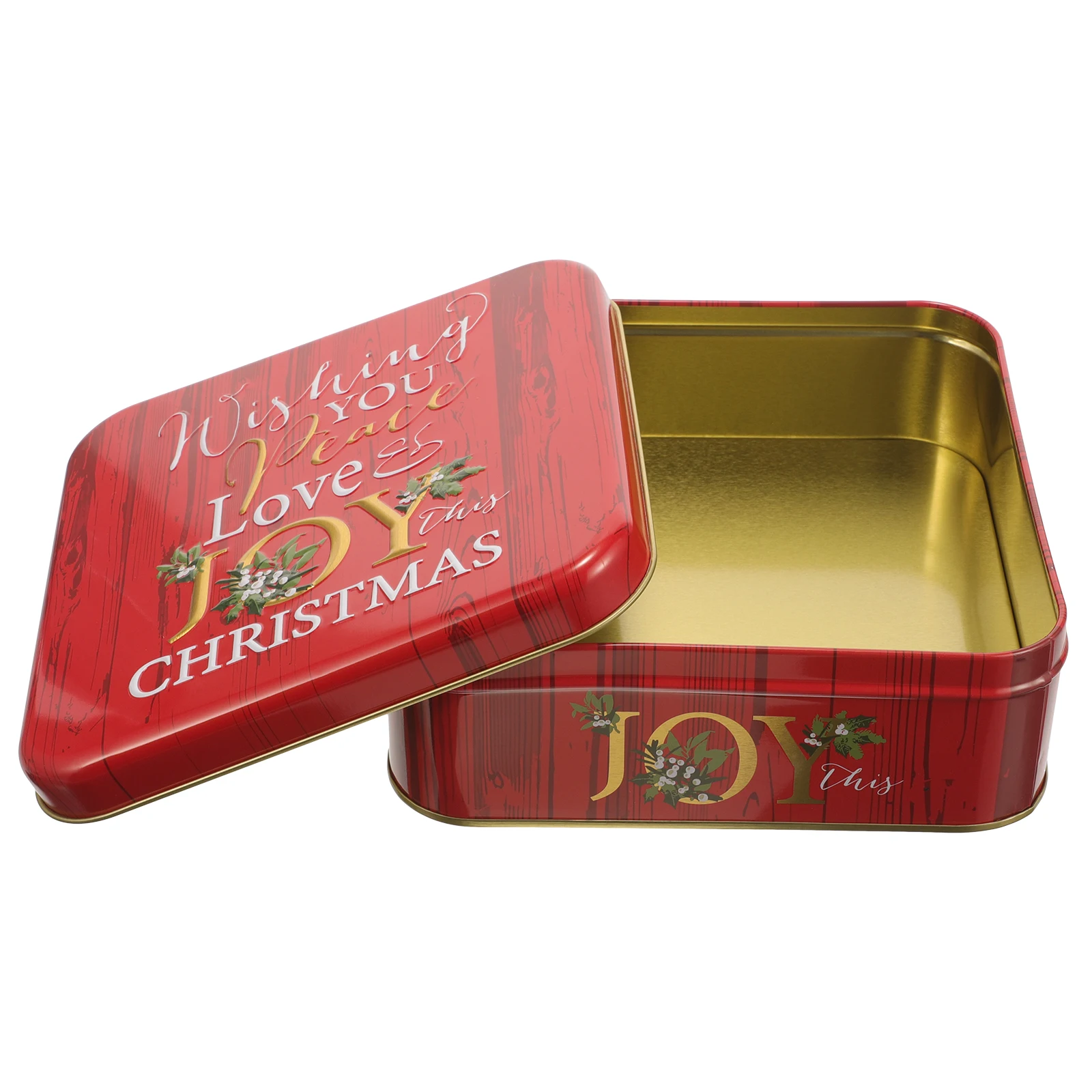 Christmas Gift JOY Metal Tinplate Cookie Christmas Candy Tin Box Candy Containers Square Packaging Holiday Storage Box
Christmas Gift JOY Metal Tinplate Cookie Christmas Candy Tin Box Candy Containers Square Packaging Holiday Storage Box