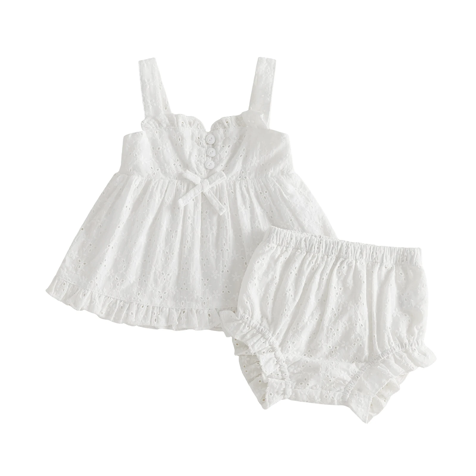 Toddler Baby Girls Summer Outfit Cute Solid Color Eyelets Ruffle Floral-Patterned Spaghetti Strap Tank Tops with Shorts 2Pcs Set
Toddler Baby Girls Summer Outfit Cute Solid Color Eyelets Ruffle Floral-Patterned Spaghetti Strap Tank Tops with Shorts 2Pcs Set