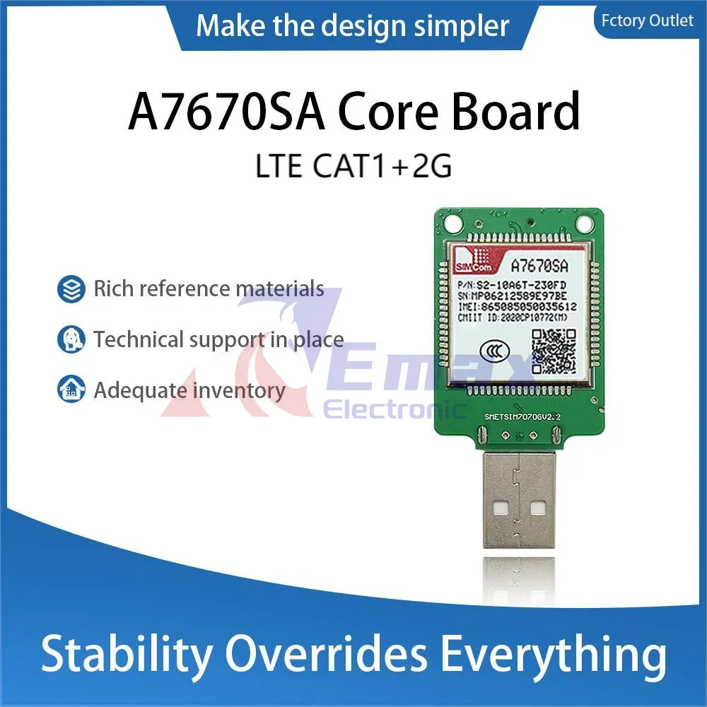 SIMCOM A7670SA USB-ключ A7670SA-драбина A7670SA Основная плата LTE CAT1 + 2G Версия без поддержки GPS
SIMCOM A7670SA USB-ключ A7670SA-драбина A7670SA Основная плата LTE CAT1 + 2G Версия без поддержки GPS