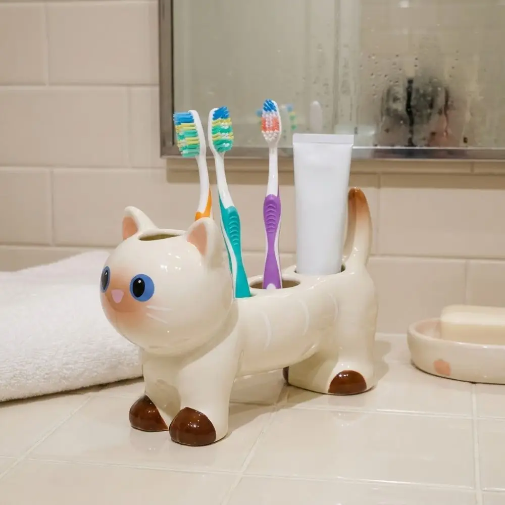 Cat Dog Shape Ceramic Toothbrush Holder 4 Holes Cartoon Electric Toothbrush Stand Waterproof Anti-Slip Base
Cat Dog Shape Ceramic Toothbrush Holder 4 Holes Cartoon Electric Toothbrush Stand Waterproof Anti-Slip Base