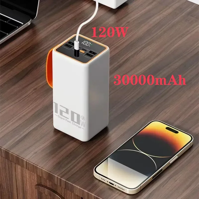 120W 30000mAh Super Speed Charging Power Bank for Iphone 15 Pro Max Laptop LED Light Camping Portable External Battery Charger
120W 30000mAh Super Speed Charging Power Bank for Iphone 15 Pro Max Laptop LED Light Camping Portable External Battery Charger
