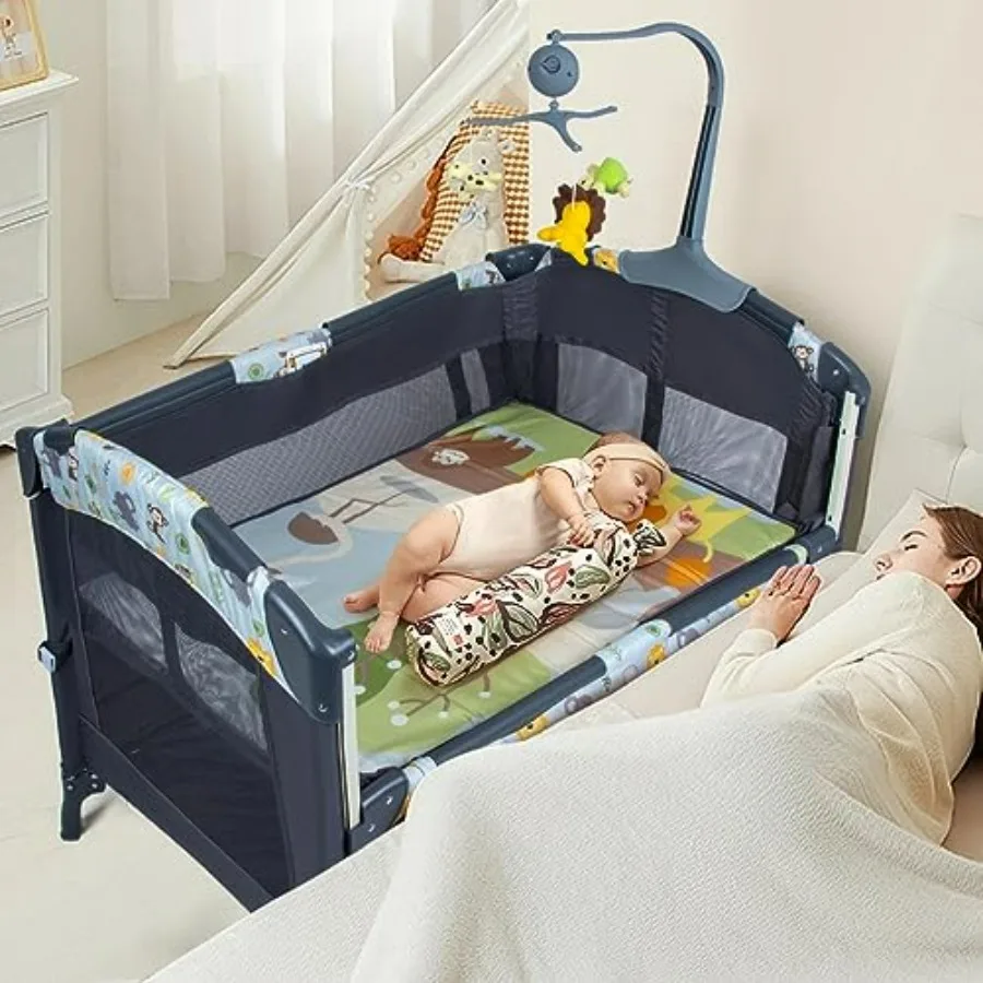 5-in-1 Baby Bassinet Bedside Crib for Newborn Infant with Foldable Playard Mattress Toys Music Box Travel Bed Nursery Center in
5-in-1 Baby Bassinet Bedside Crib for Newborn Infant with Foldable Playard Mattress Toys Music Box Travel Bed Nursery Center in