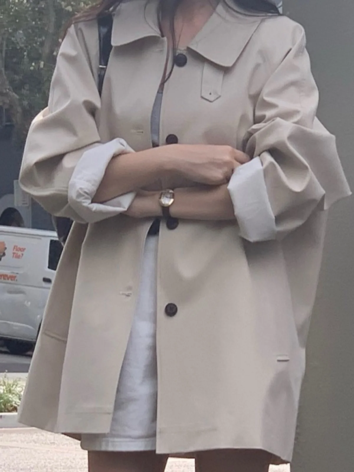 Retro Sle Women's Long Sve Coat Spring Outfit Small Size Loose Design Sense Mid-Length Outerwear Top Korean Version
Retro Sle Women's Long Sve Coat Spring Outfit Small Size Loose Design Sense Mid-Length Outerwear Top Korean Version