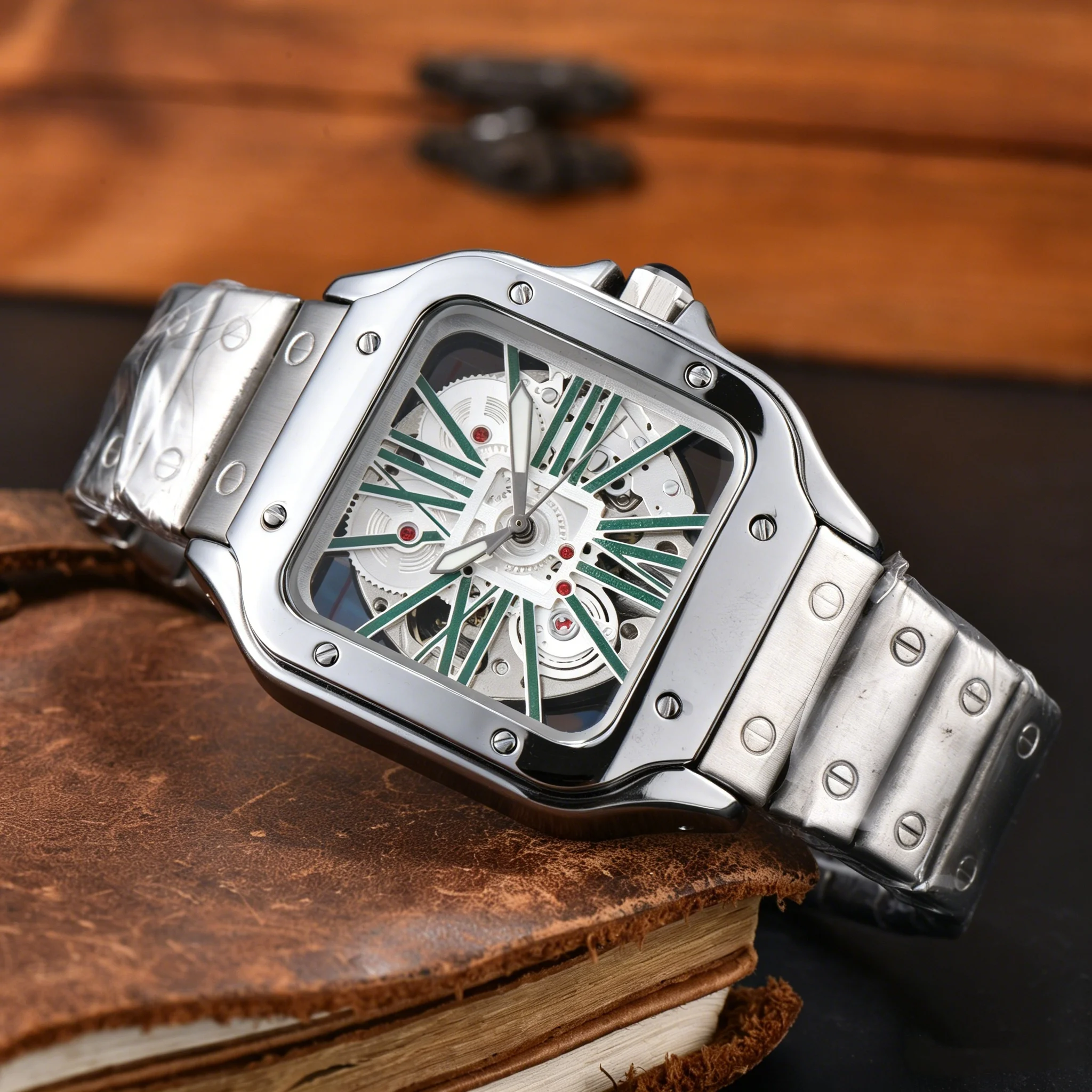 Automatic 904L Men's Square Skeleton Automatic Watch, Silver Tone Stainless Steel, Casual Mechanical Wristwatch
Automatic 904L Men's Square Skeleton Automatic Watch, Silver Tone Stainless Steel, Casual Mechanical Wristwatch