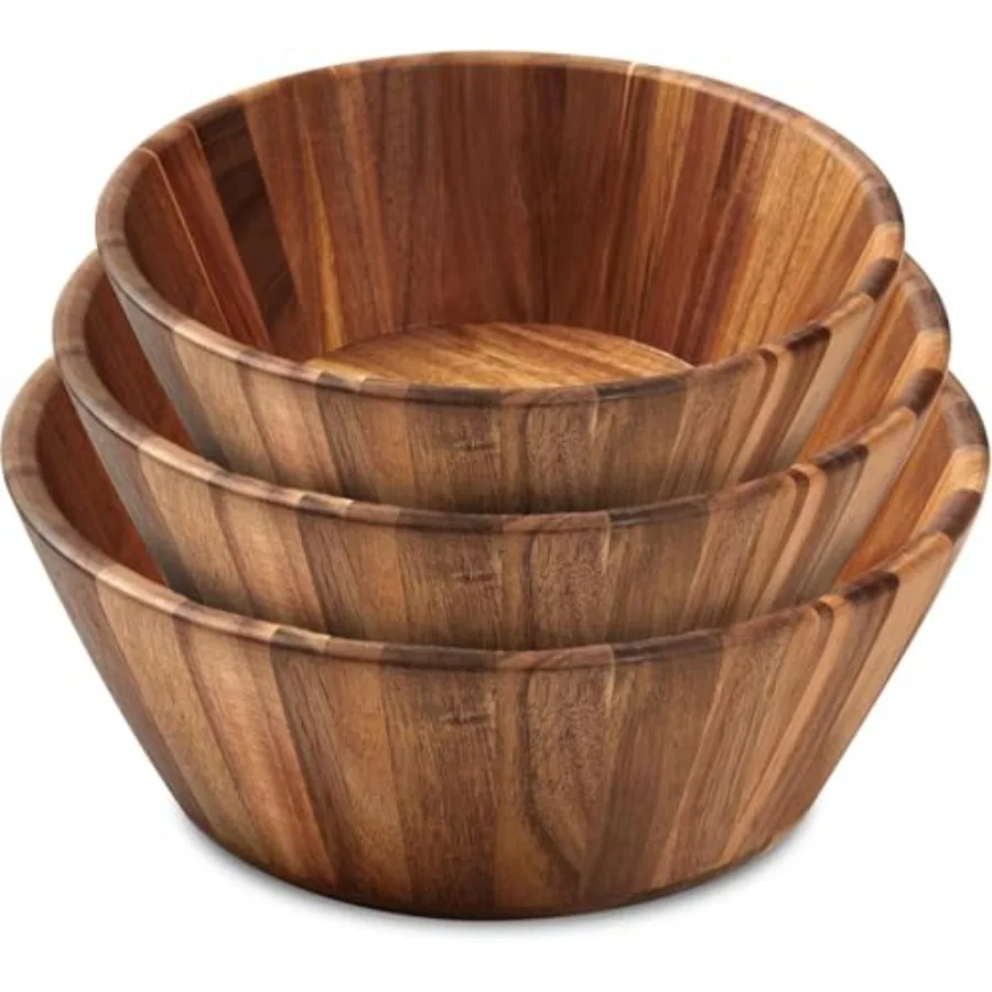 Wooden Bowls Wooden Salad Bowl Set of 3 - Round Design Large Salad Bowl Set for Serving Handmade Durable and Stylish Natural Wo
Wooden Bowls Wooden Salad Bowl Set of 3 - Round Design Large Salad Bowl Set for Serving Handmade Durable and Stylish Natural Wo