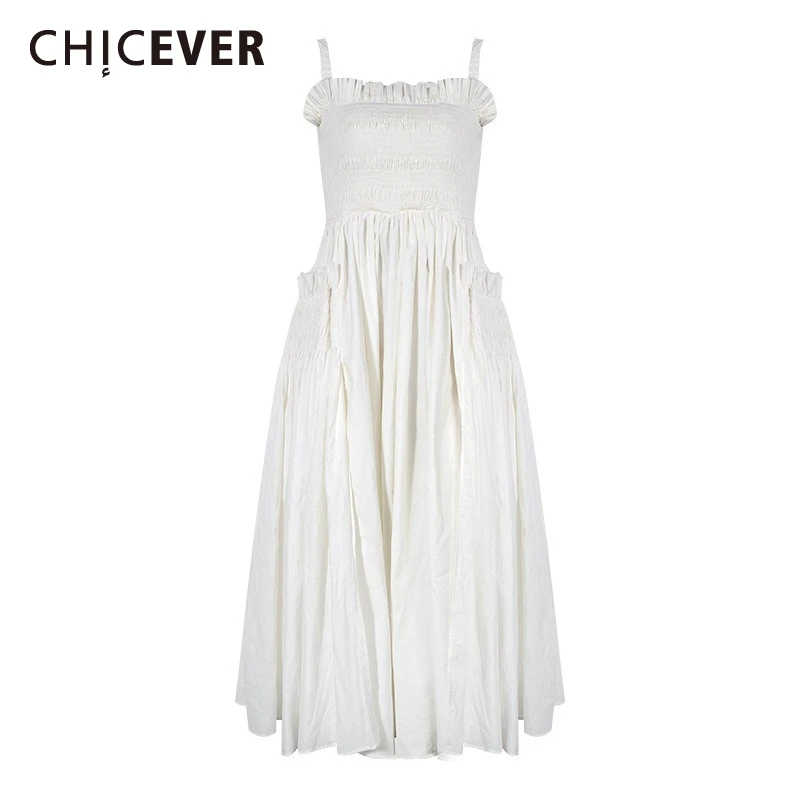 CHICEVER Backless Camisole Dress for Women Spliced Fungus Edge Square Collar Sleeveless High Waist Folds Dresses Female Summer
CHICEVER Backless Camisole Dress for Women Spliced Fungus Edge Square Collar Sleeveless High Waist Folds Dresses Female Summer