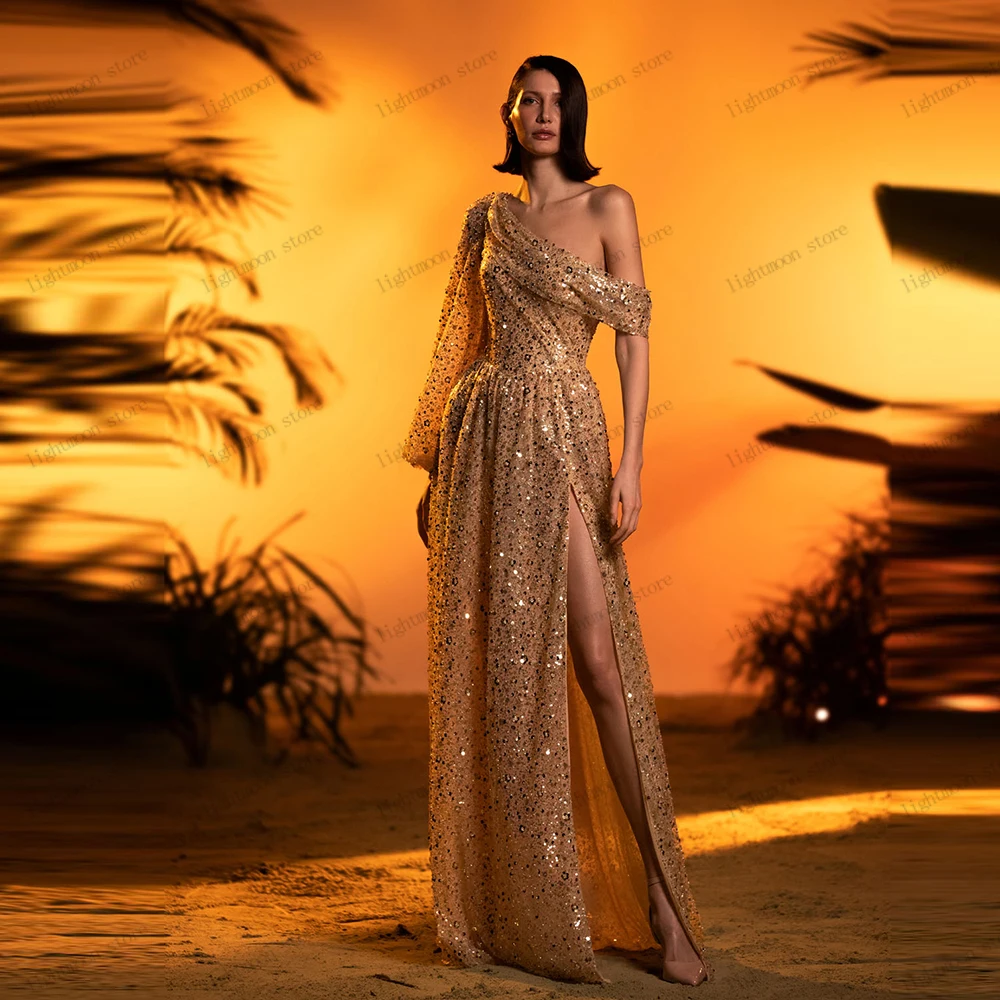 Glitter Evening Dress Vintage Prom Dress Sequin Appliques One Shoulder Puff Sleeves Glamorous Vestidos De Gala Customized 2025
Glitter Evening Dress Vintage Prom Dress Sequin Appliques One Shoulder Puff Sleeves Glamorous Vestidos De Gala Customized 2025