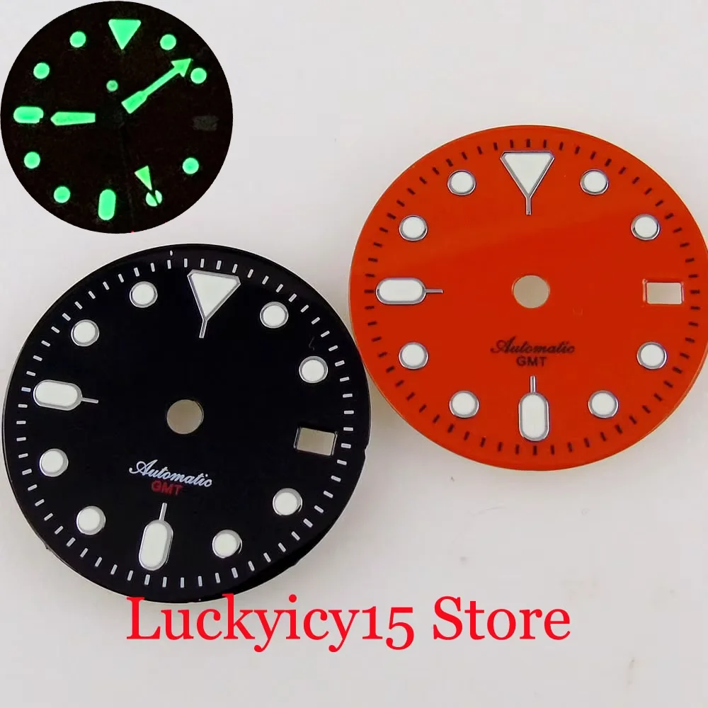 29MM Sterile Black/Orange/White Watch Dial With Date Display Fit for NH34AA Mechanical Movement Green Luminous
29MM Sterile Black/Orange/White Watch Dial With Date Display Fit for NH34AA Mechanical Movement Green Luminous