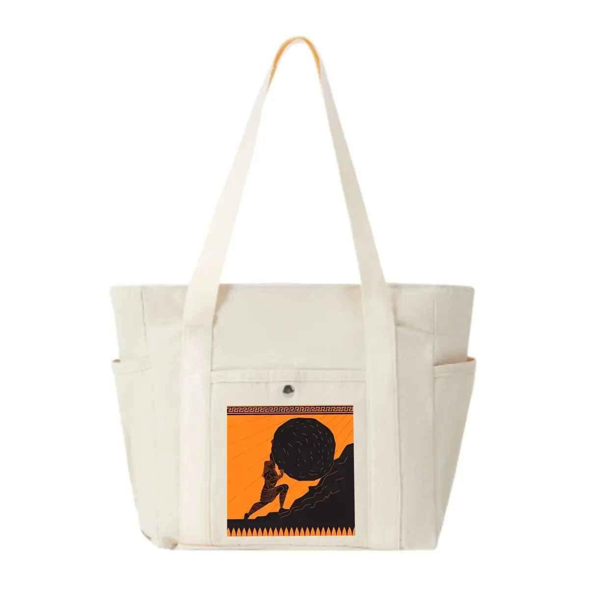 Sisyphus Rolling the Boulder Illustration Холщовая сумка большой вместимости с несколькими карманами — идеально подходит для школы и работы на работу
Sisyphus Rolling the Boulder Illustration Холщовая сумка большой вместимости с несколькими карманами — идеально подходит для школы и работы на работу