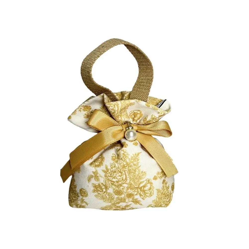 Pearl Pendant Canvas Floral Drawstring Bag Large Capacity Satin Bow Festive Sugar Bag Bucket Bag Korean Style
Pearl Pendant Canvas Floral Drawstring Bag Large Capacity Satin Bow Festive Sugar Bag Bucket Bag Korean Style