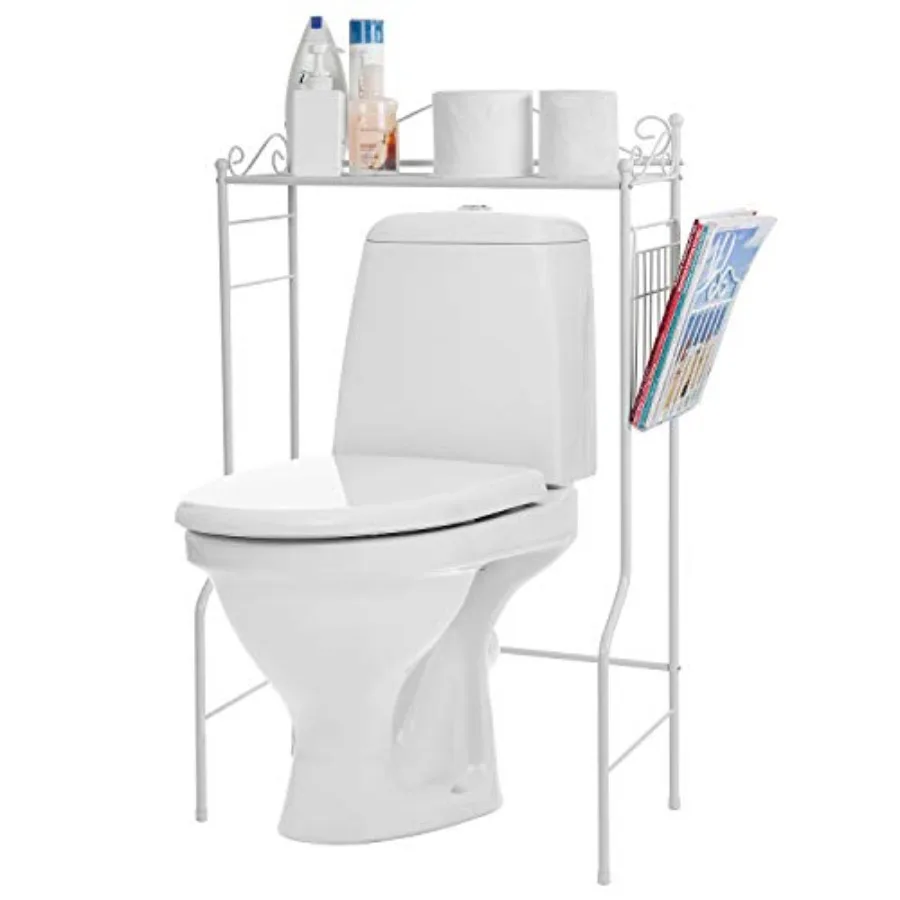 Over The Toilet Standing Shelf Storage with Magazine Basket Freestanding Bathroom Space Saver Organizer Rack White Metal Vintag
Over The Toilet Standing Shelf Storage with Magazine Basket Freestanding Bathroom Space Saver Organizer Rack White Metal Vintag