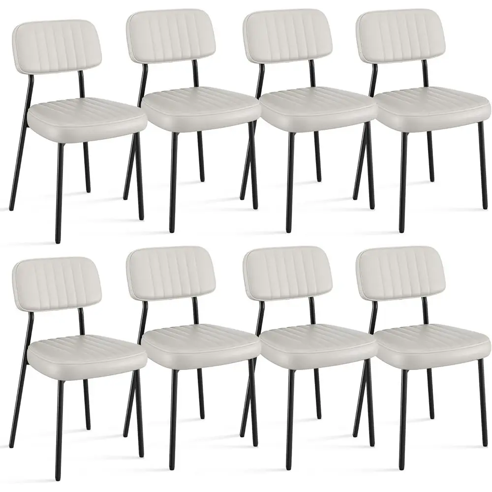 Set of 8 Leatherette Dining Chairs with Cushioned Seats, Metal Legs, Ideal for Kitchen or Dining Room (Khaki)
Set of 8 Leatherette Dining Chairs with Cushioned Seats, Metal Legs, Ideal for Kitchen or Dining Room (Khaki)