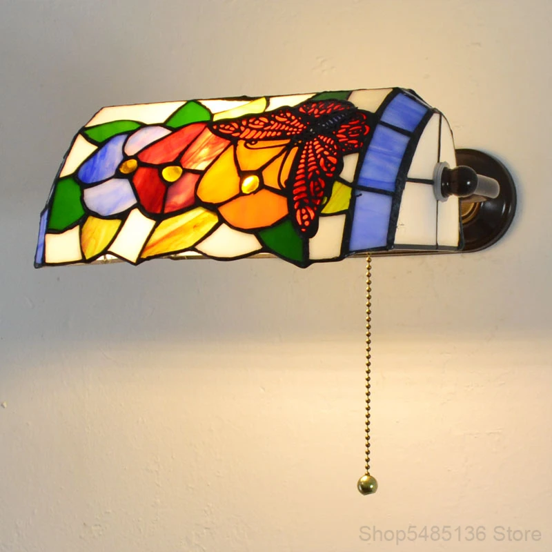 Vintage Tiffany Wall Lamp for Bedroom Mediterranean Baroque Stained Glass Wall Sconce Living Room Bathroom Mirror Wall Lights
Vintage Tiffany Wall Lamp for Bedroom Mediterranean Baroque Stained Glass Wall Sconce Living Room Bathroom Mirror Wall Lights