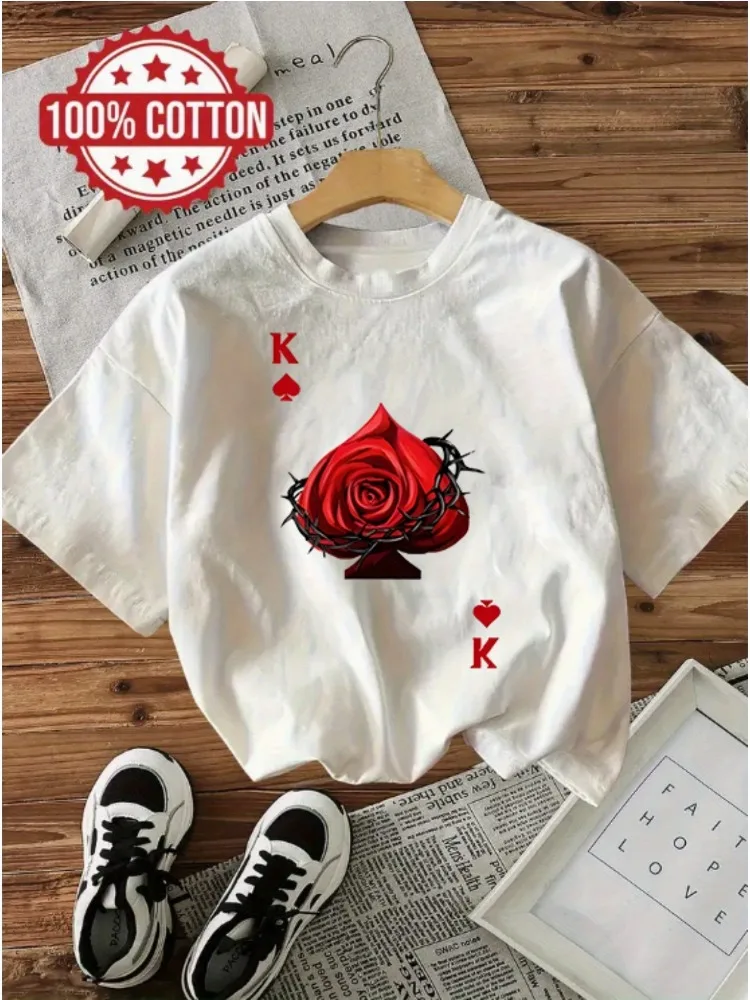 Women's Crew Neck T-Shirt Black with Red Rose Pattern Soft and Breathable Cotton Casual Everyday Wear Playful Design Plus Size
Women's Crew Neck T-Shirt Black with Red Rose Pattern Soft and Breathable Cotton Casual Everyday Wear Playful Design Plus Size