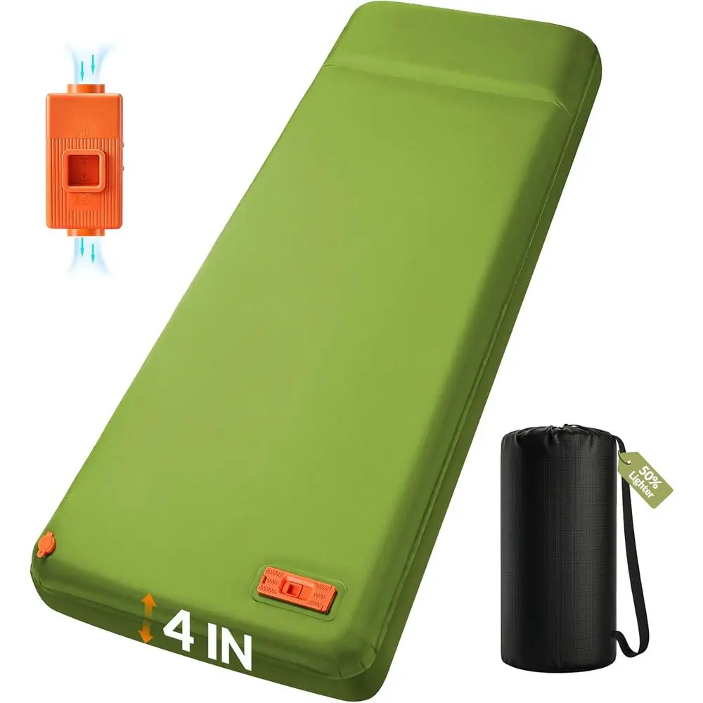 4-Inch Thick 4-Season Camping Air Mattress with Electric Pump and Built-In Pillow
4-Inch Thick 4-Season Camping Air Mattress with Electric Pump and Built-In Pillow