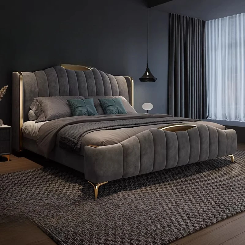Italian minimalist fabric bed, master bedroom bed
Italian minimalist fabric bed, master bedroom bed