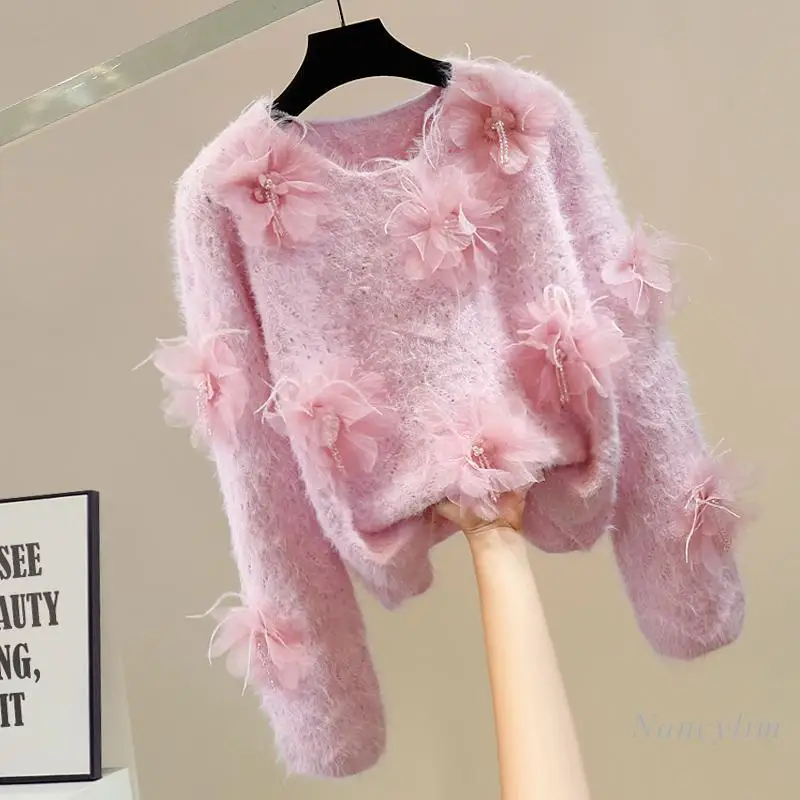 Fashion Hollow Sweater Women's Heavy Industry Beaded Tassel Sweet Three-dimensional Flower Round Neck Pullover Short Sweater
Fashion Hollow Sweater Women's Heavy Industry Beaded Tassel Sweet Three-dimensional Flower Round Neck Pullover Short Sweater