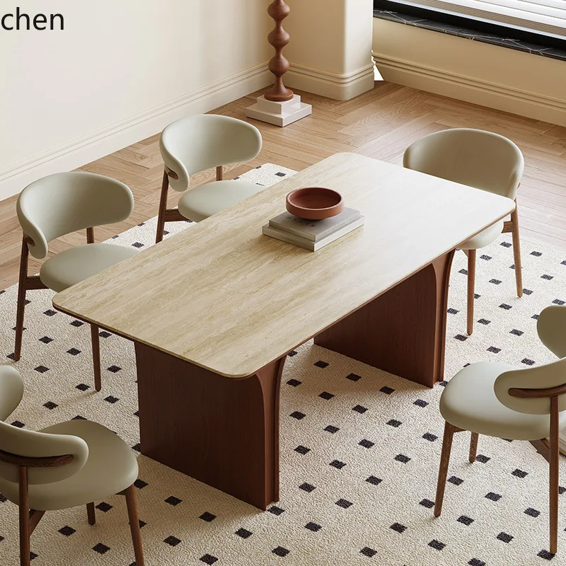 PYH rectangular dining table and chairs small apartment home modern minimalist travertine rock slab dining table
PYH rectangular dining table and chairs small apartment home modern minimalist travertine rock slab dining table