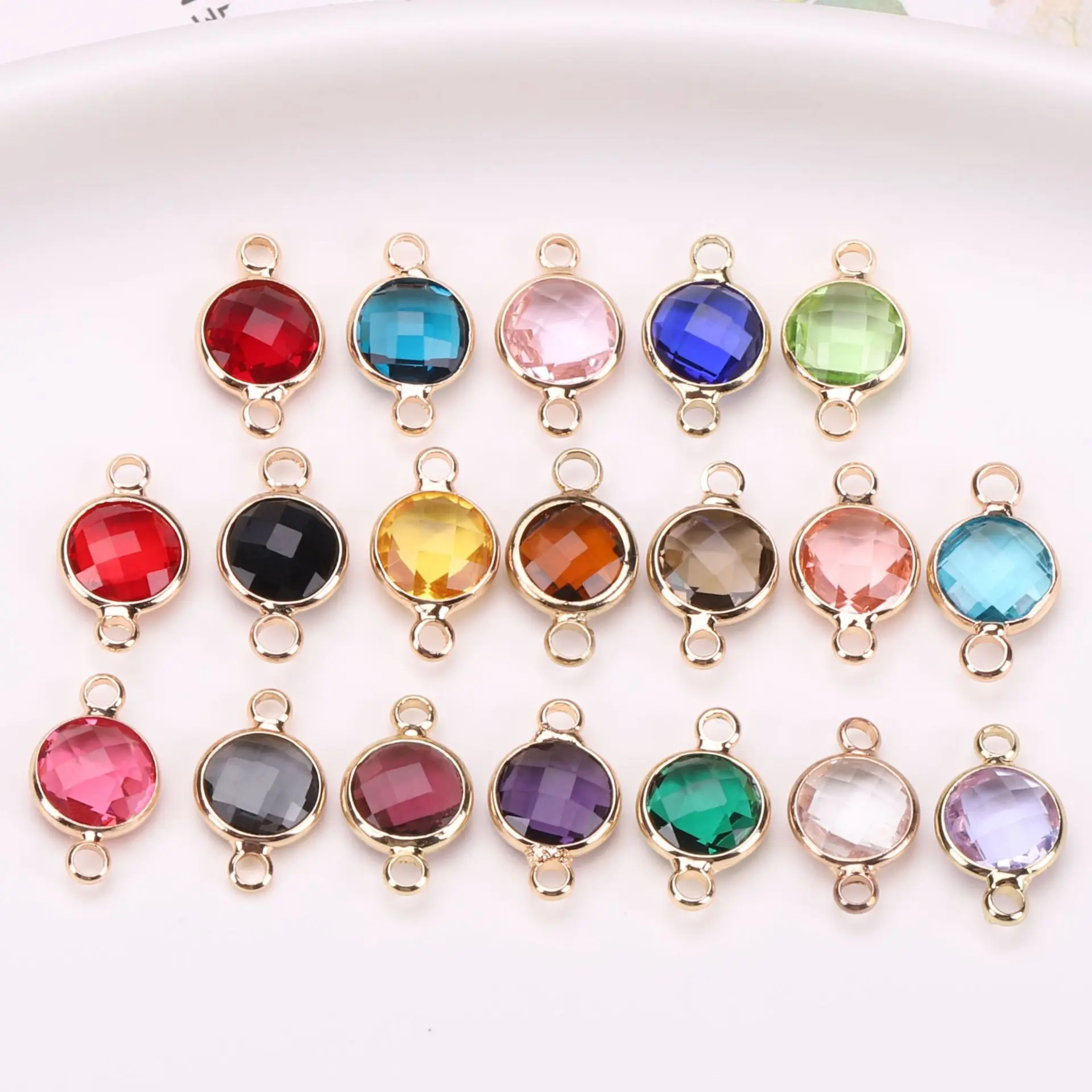 50PCs Fashion Artificial crystal Connectors Round Colorful Copper Metal Charms DIY Making Necklace Bracelets Jewelry Findings
50PCs Fashion Artificial crystal Connectors Round Colorful Copper Metal Charms DIY Making Necklace Bracelets Jewelry Findings