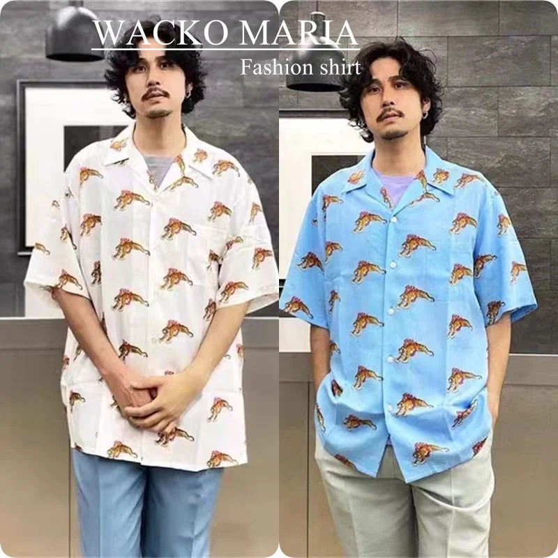 WACKO MARIA Cuban Neck High-end Digital Print Flame Tiger Hawaiian Casual Hip Hop Short Sleeve Shirt Summer Mens Womens Tops
WACKO MARIA Cuban Neck High-end Digital Print Flame Tiger Hawaiian Casual Hip Hop Short Sleeve Shirt Summer Mens Womens Tops