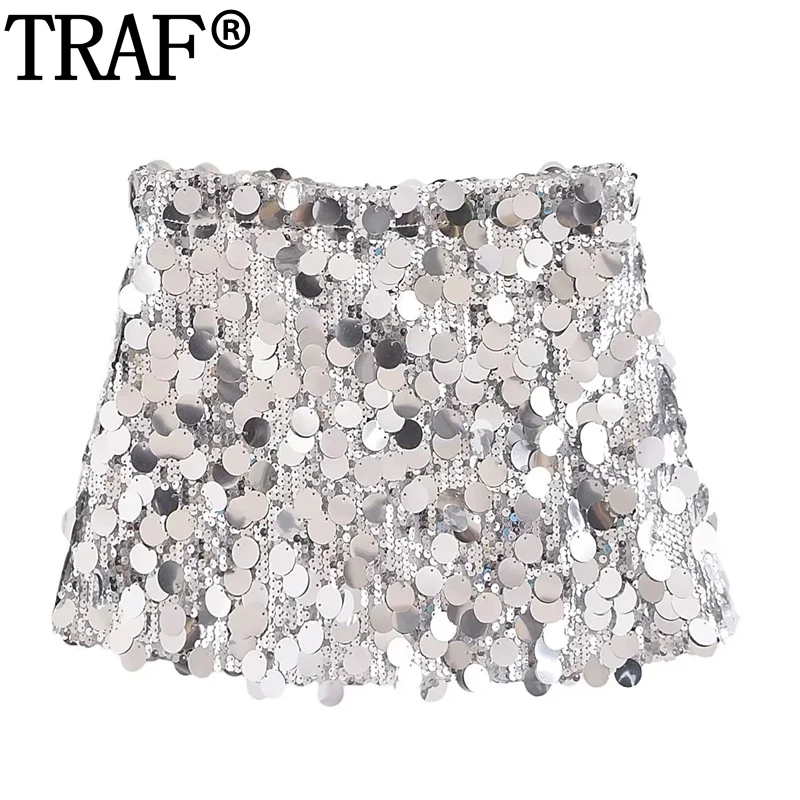 TRAF 2023 Silver Sequin Skirt Women High Waist Mini Skirts Y2K Streetwear Summer Short Skirt Woman Fashion Sexy Prom Skirts
TRAF 2023 Silver Sequin Skirt Women High Waist Mini Skirts Y2K Streetwear Summer Short Skirt Woman Fashion Sexy Prom Skirts